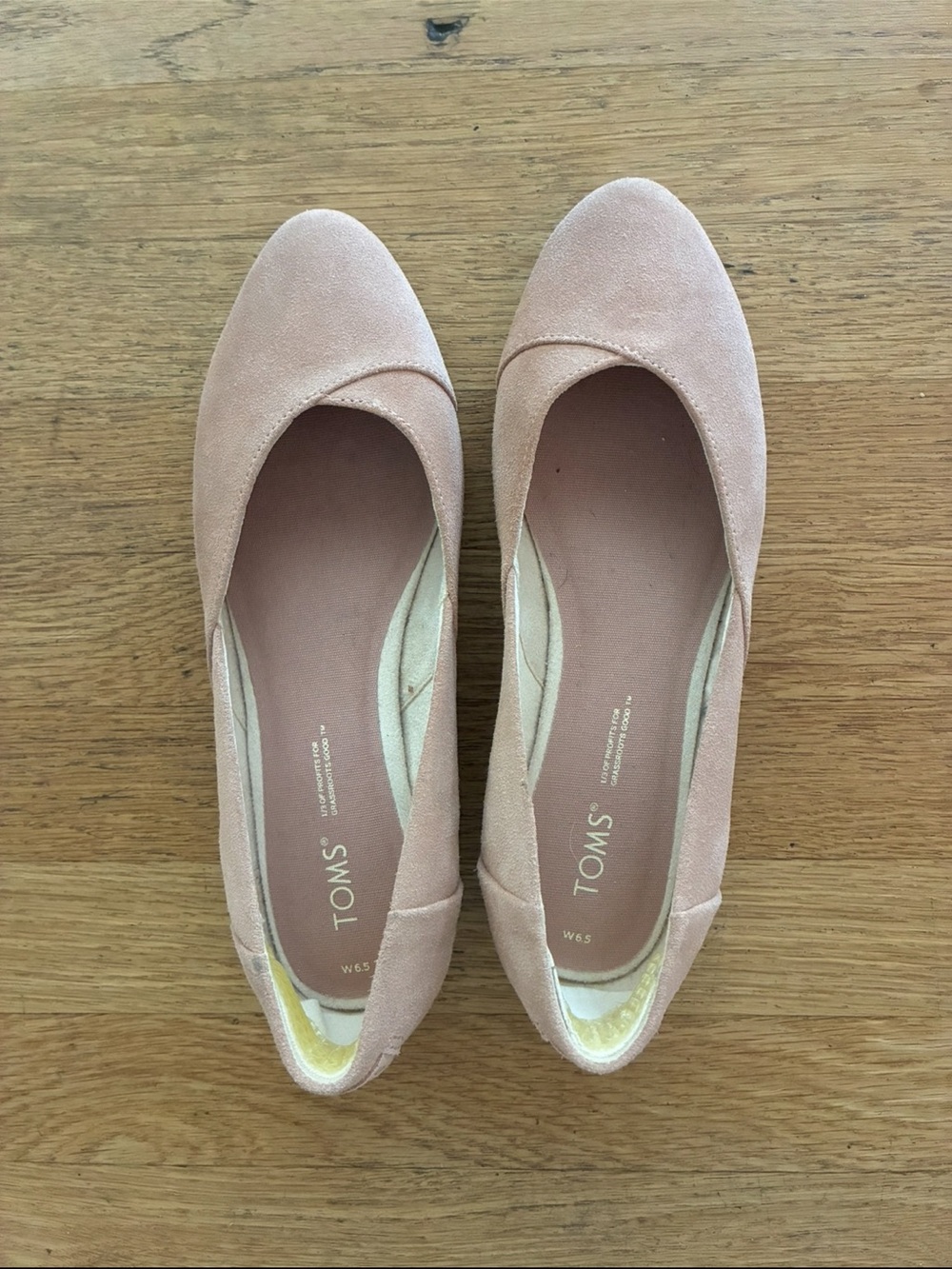 Toms Blush Pink Suede Ballet Flats